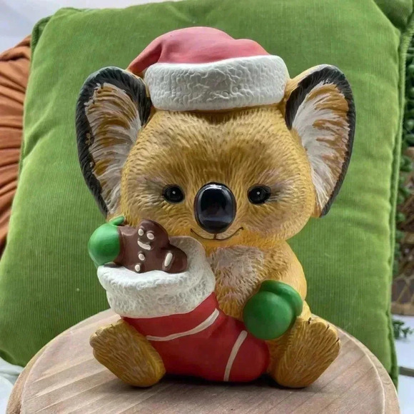Enesco Other - Vintage Koala with Santa hat/stocking Christmas Money Bank Critter Sitters 1983